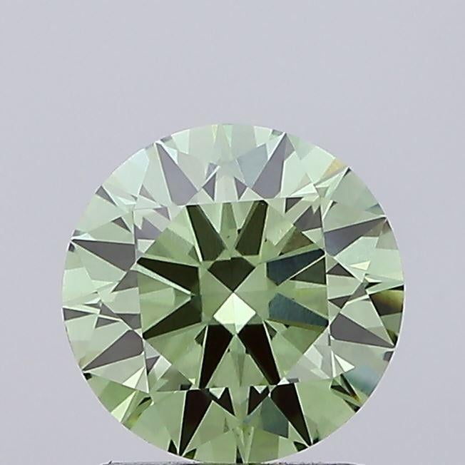1.58 Ct. Fancy Vivid Green Round Lab Grown Diamond
