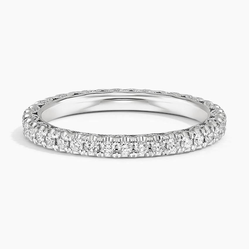 Sculpted Crescent Diamond Eternity Ring 