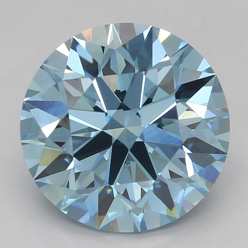 2.51 Ct. Fancy Vivid Blue Round Lab Grown Diamond