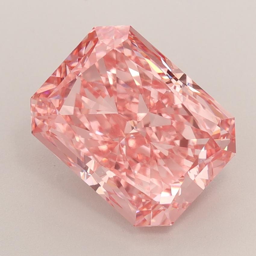 3.15 Ct. Fancy Vivid  Pink Radiant Lab Grown Diamond
