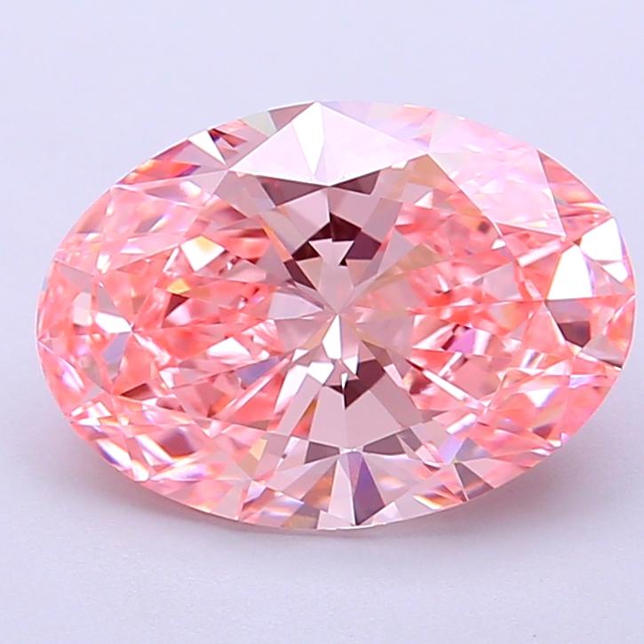 3.02 Ct. Fancy Vivid Pink Oval Lab Grown Diamond