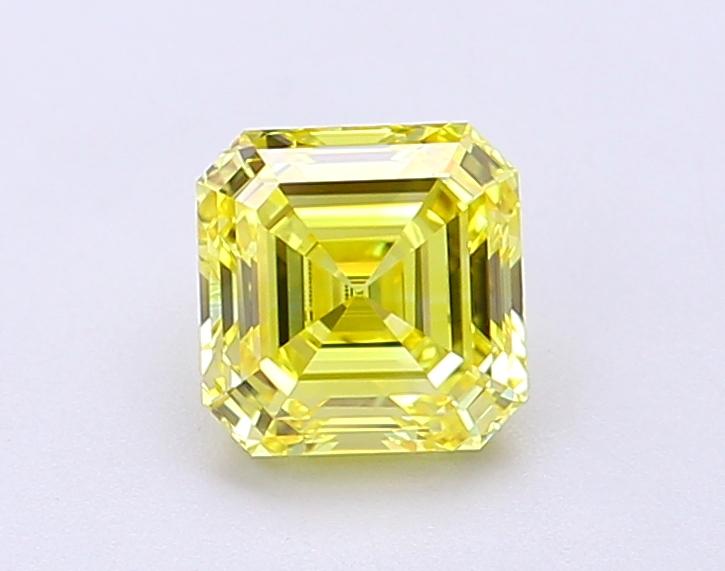 1.03 Ct. Fancy Vivid Yellow Asscher Lab Grown Diamond