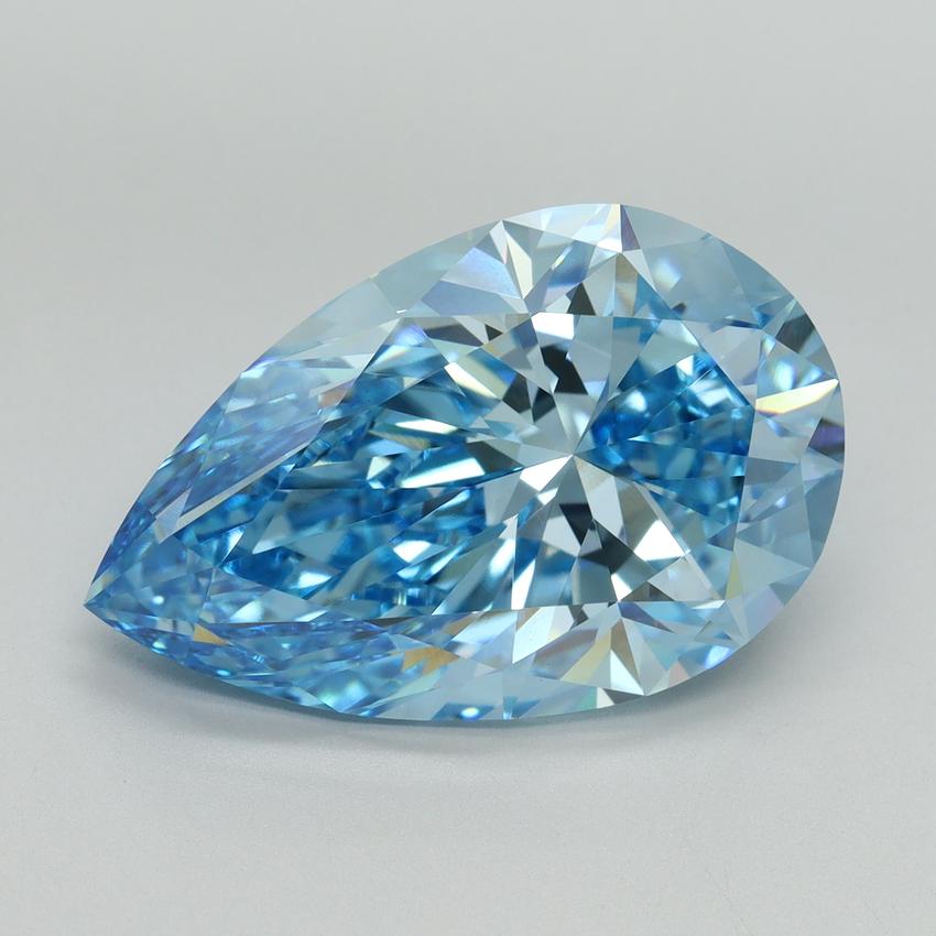 10.26 Ct. Fancy Vivid Blue Pear Lab Grown Diamond
