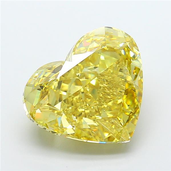 8.71 Ct. Fancy Vivid Yellow Heart Lab Grown Diamond