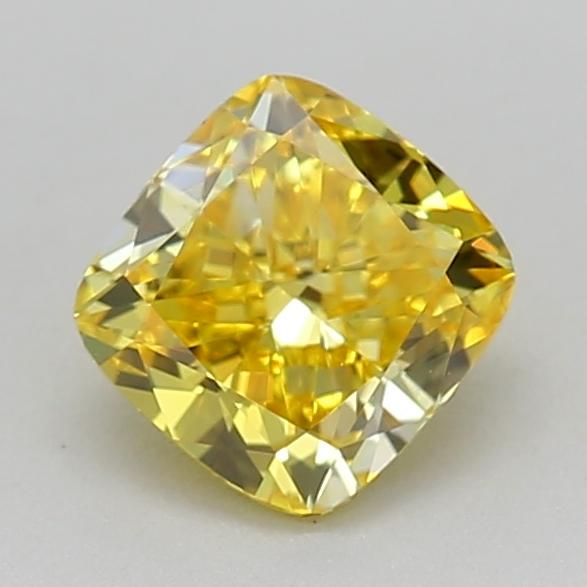 0.50 Ct. Fancy Vivid Yellow Cushion Lab Grown Diamond