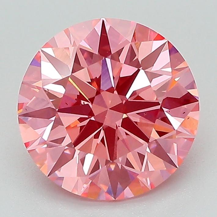 2.36 Ct. Fancy Vivid Pink Round Lab Grown Diamond