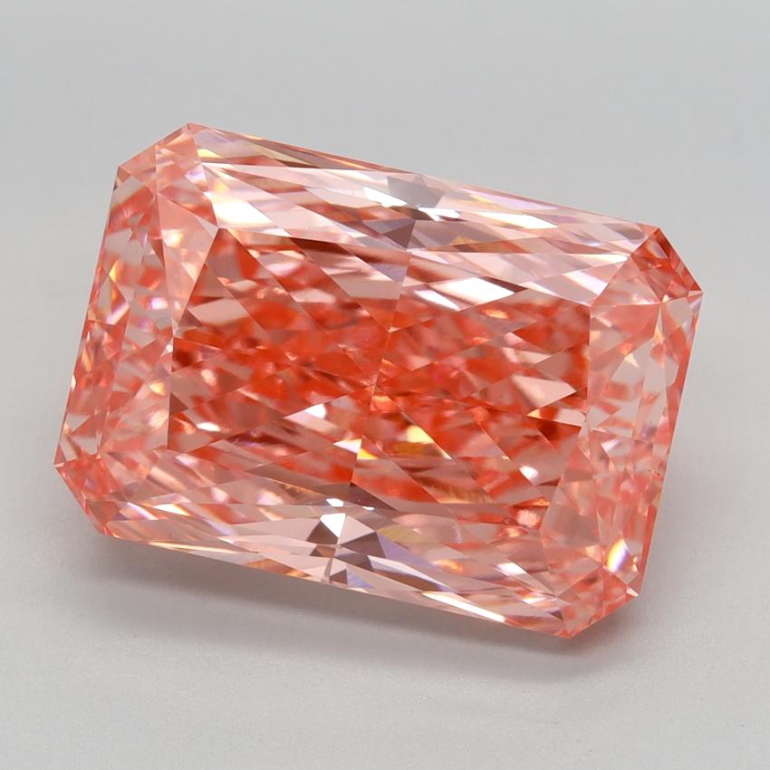 6.53 Ct. Fancy Vivid  Pink Radiant Lab Grown Diamond