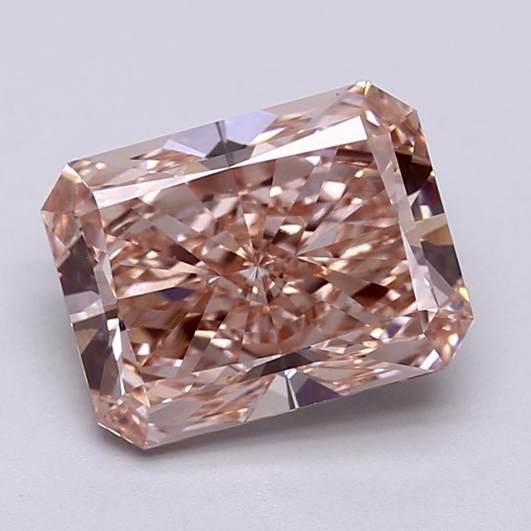 4.07 Ct. Fancy Vivid  Pink Radiant Lab Grown Diamond