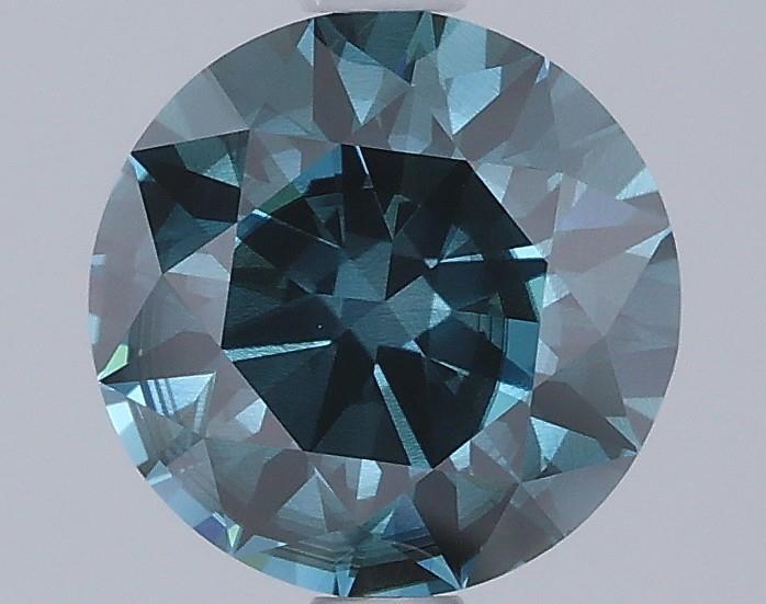 1.53 Ct. Fancy Deep Blue Green Round Lab Grown Diamond