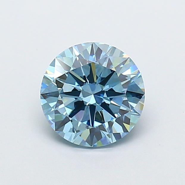 1.55 Ct. Fancy Vivid  Blue Round Lab Grown Diamond