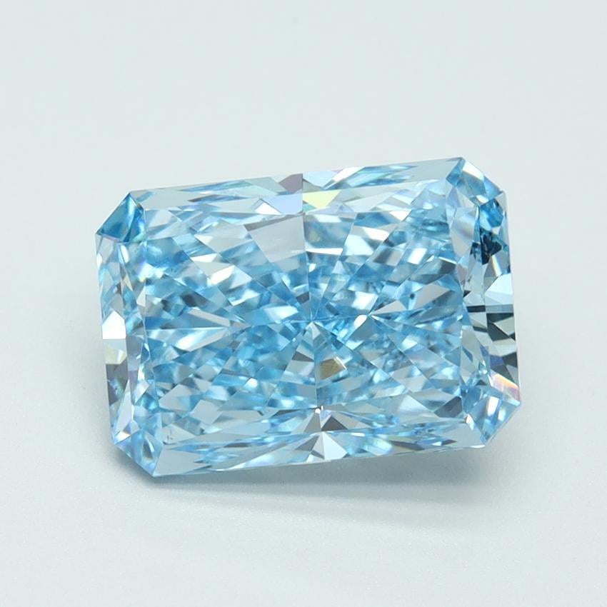 3.35 Ct. Fancy Vivid Blue Radiant Lab Grown Diamond