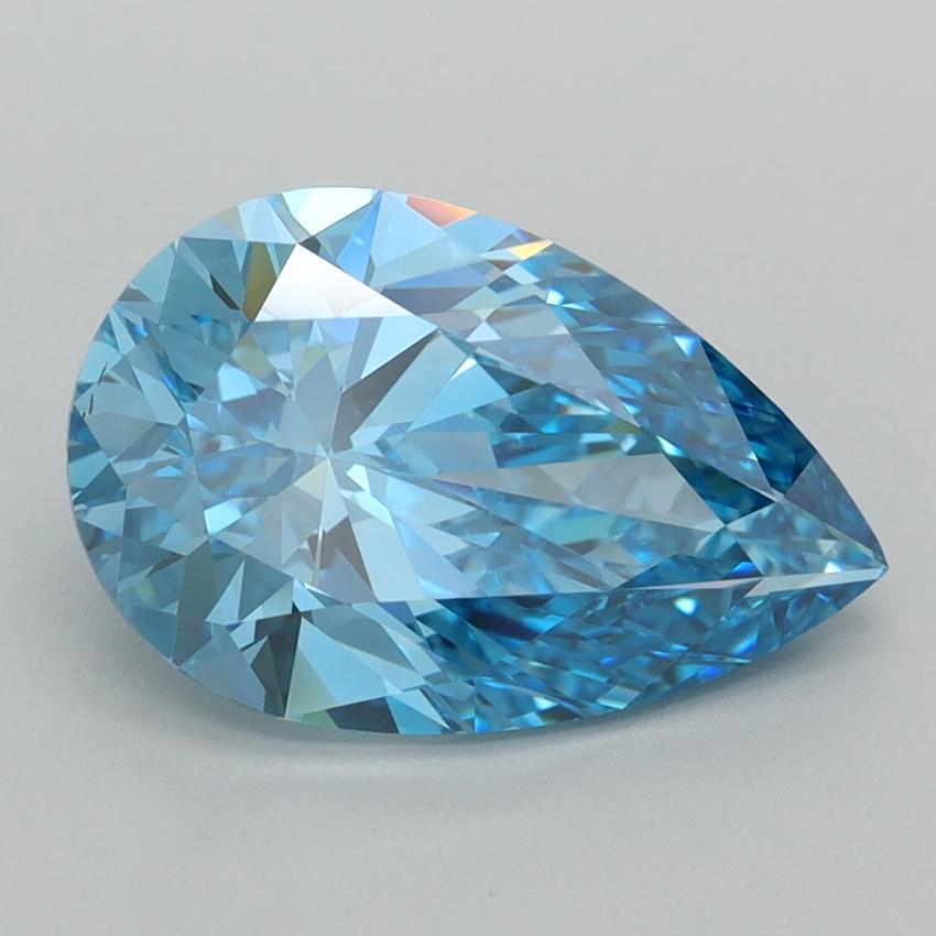 3.12 Ct. Fancy Vivid  Blue Pear Lab Grown Diamond