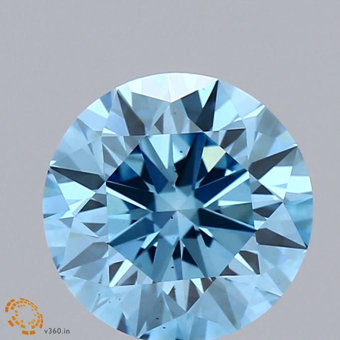 2.23 Ct. Fancy Vivid  Blue Round Lab Grown Diamond