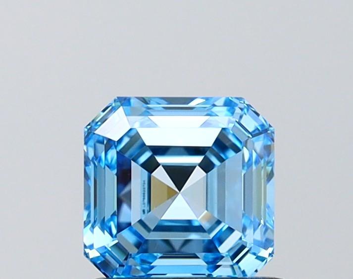 1.08 Ct. Fancy Vivid Blue Asscher Lab Grown Diamond