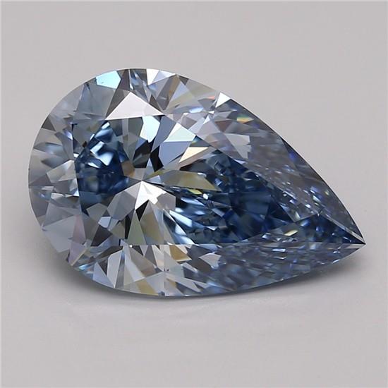 4.30 Ct. Fancy Vivid Blue Pear Lab Grown Diamond