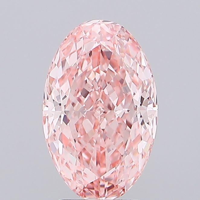 3.07 Ct. Fancy Vivid Pink Oval Lab Grown Diamond