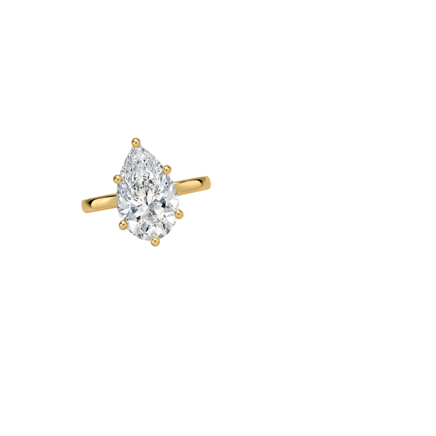 Sydney Perfect Fit 2mm with 4ct Pear Lab Diamond in 18K Yellow Gold