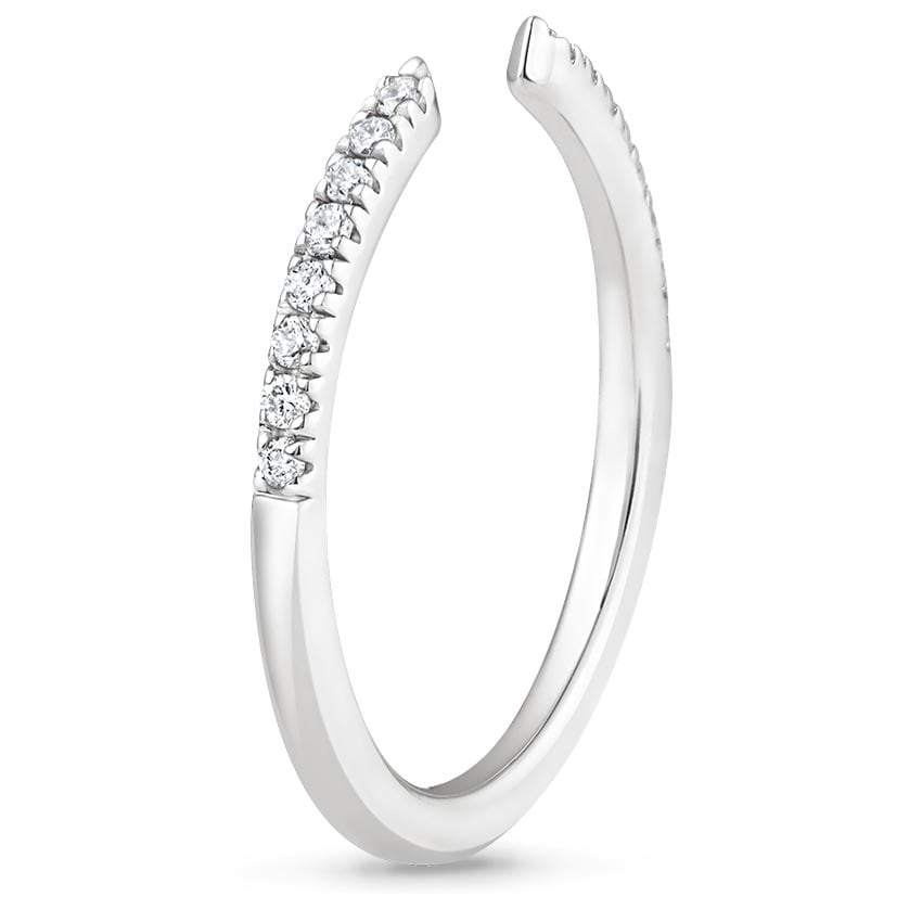 Zeta Diamond Open Ring in 18K White Gold