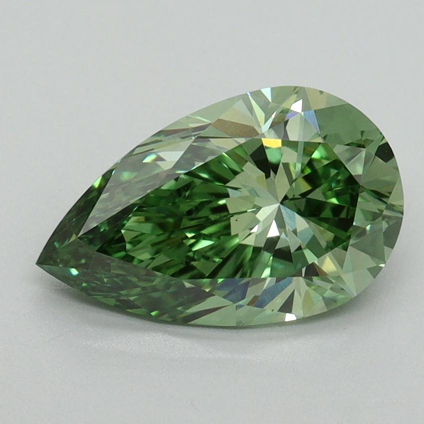 2.12 Ct. Fancy Vivid Green Pear Lab Grown Diamond