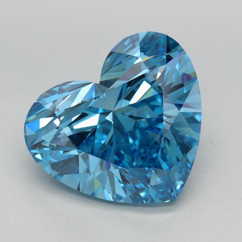 4.44 Ct. Fancy Vivid Blue Heart Lab Grown Diamond
