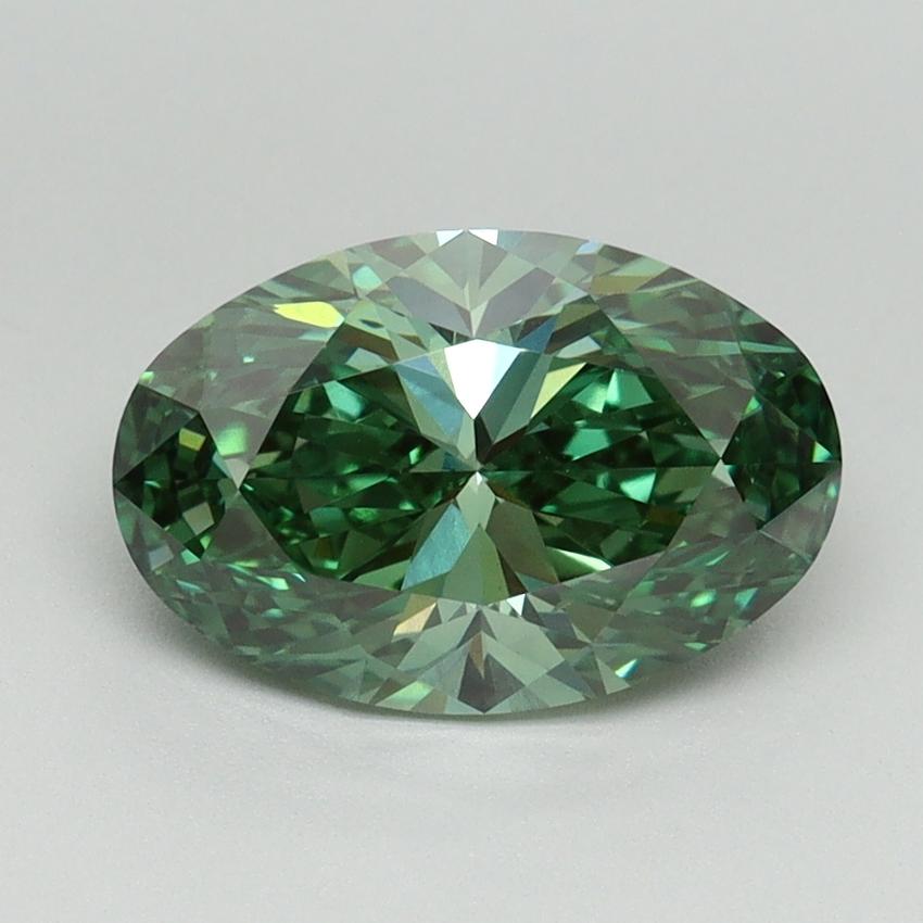 2.01 Ct. Fancy Vivid Green Oval Lab Grown Diamond