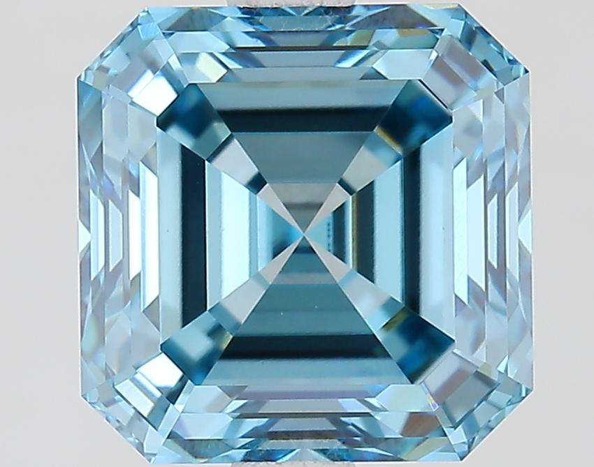 2.79 Ct. Fancy Vivid Blue Asscher Lab Grown Diamond