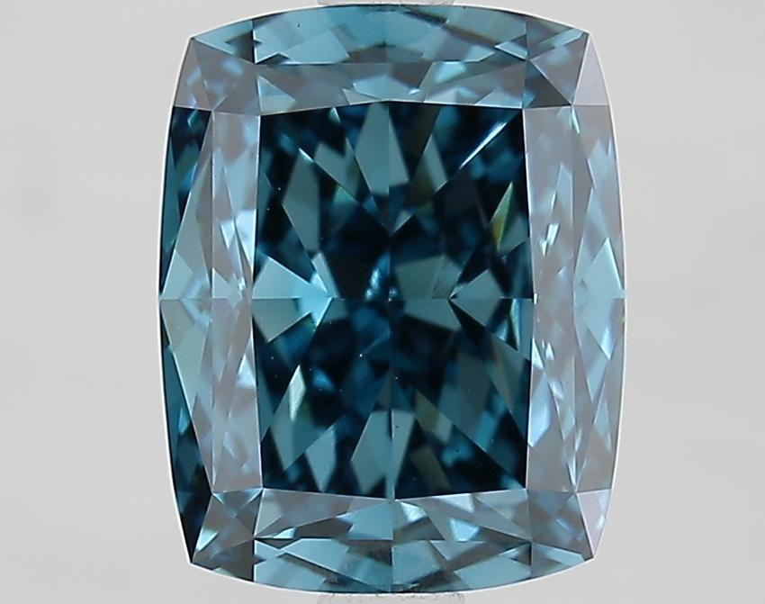 2.76 Ct. Fancy Vivid Blue Cushion Lab Grown Diamond