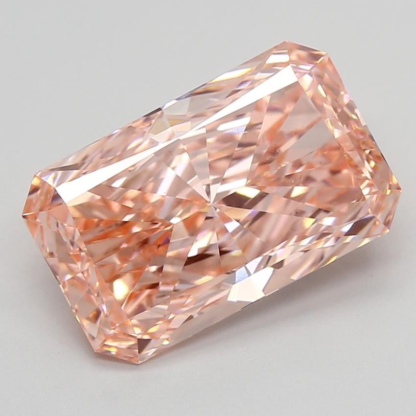7.04 Ct. Fancy Vivid  Pink Radiant Lab Grown Diamond