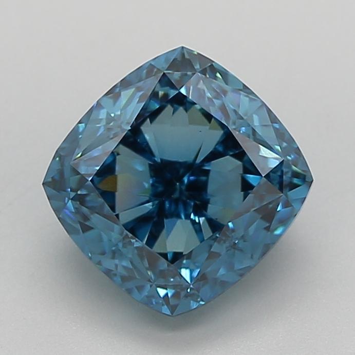 3.75 Ct. Fancy Vivid  Blue Cushion Lab Grown Diamond