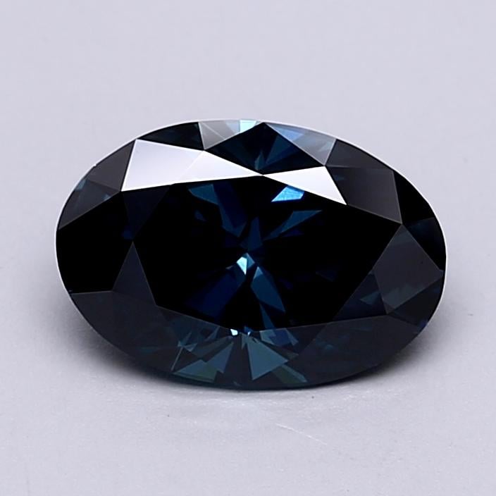 2.05 Ct. Fancy Deep  Blue Oval Lab Grown Diamond