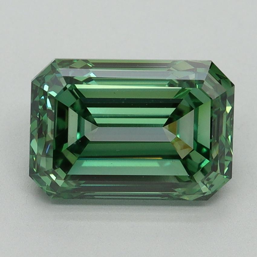 3.10 Ct. Fancy Vivid Green Emerald Lab Grown Diamond