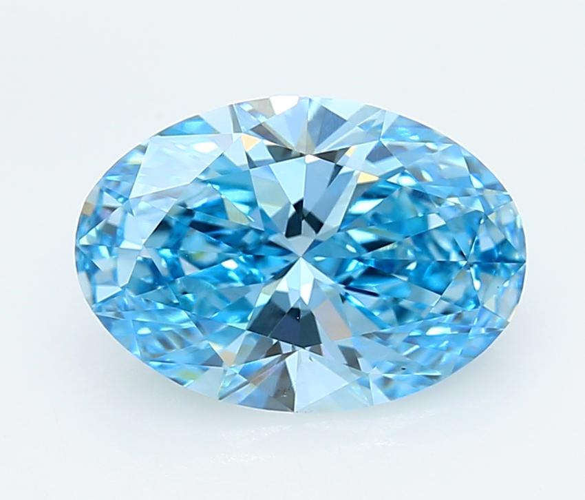 3.02 Ct. Fancy Vivid  Blue Oval Lab Grown Diamond