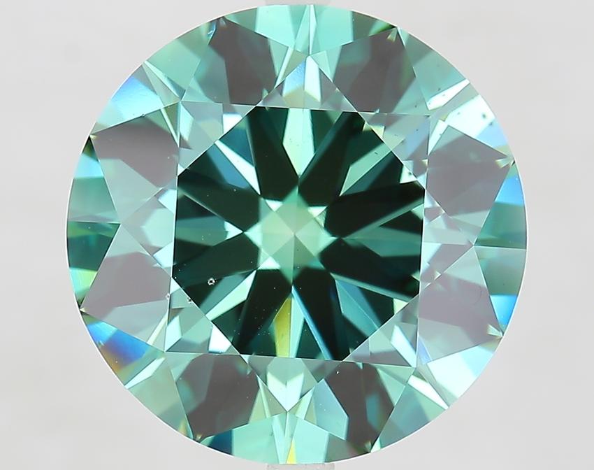 11.00 Ct. Fancy Vivid Green Round Lab Grown Diamond