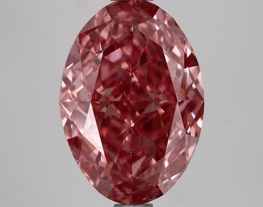 3.03 Ct. Fancy Vivid Pink Oval Lab Grown Diamond