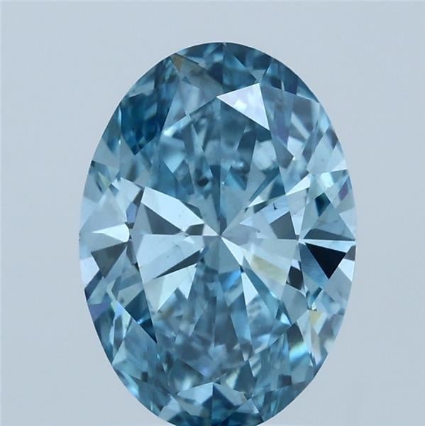 2.03 Ct. Fancy Vivid  Blue Oval Lab Grown Diamond