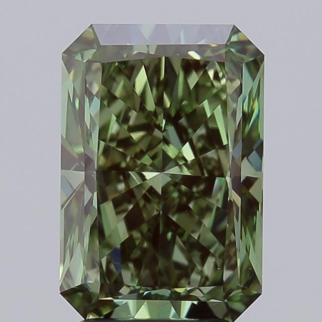 4.05 Ct. Fancy Vivid Green Radiant Lab Grown Diamond
