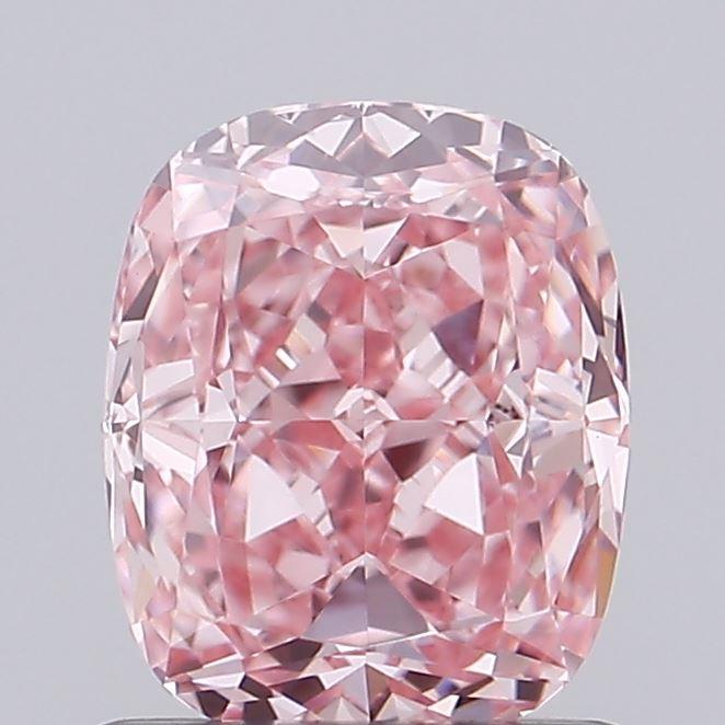 0.93 Ct. Fancy Vivid Pink Cushion Lab Grown Diamond