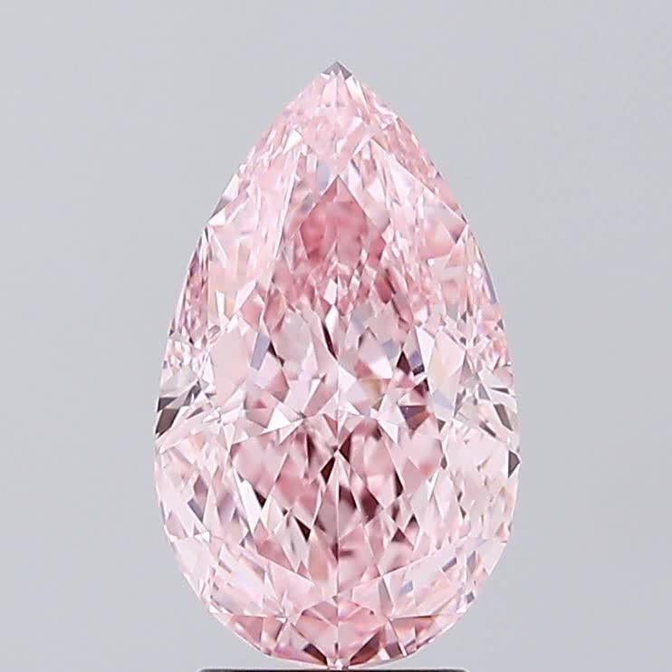 3.17 Ct. Fancy Vivid Pink Pear Lab Grown Diamond