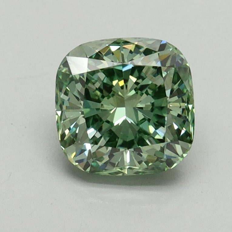 1.19 Ct. Fancy Vivid Pacific Green Cushion Lab Grown Diamond