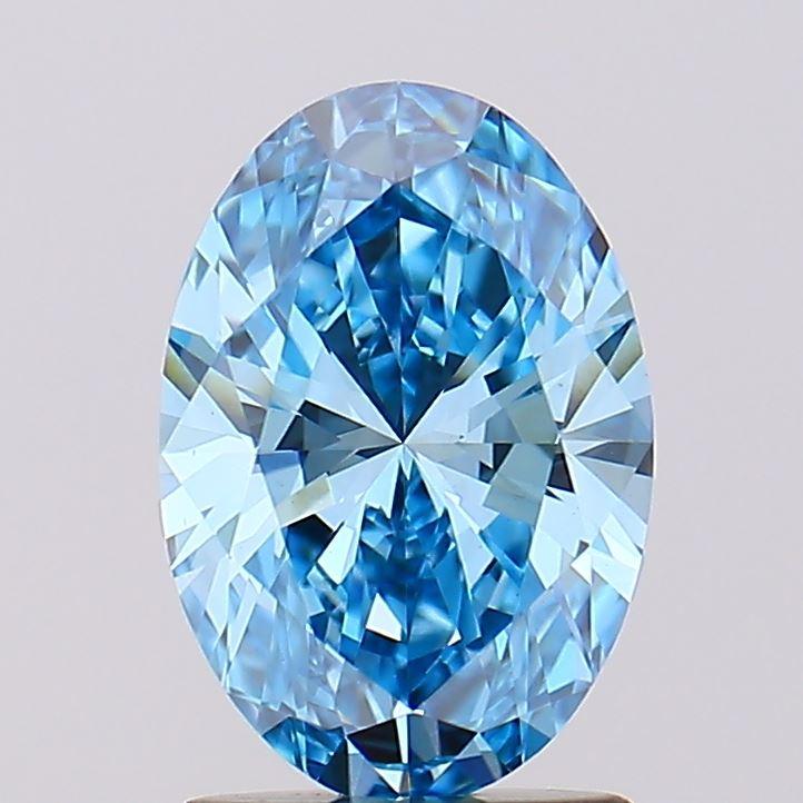 1.52 Ct. Fancy Vivid Blue Oval Lab Grown Diamond