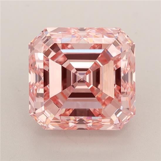 2.84 Ct. Fancy Intense Pink Asscher Lab Grown Diamond
