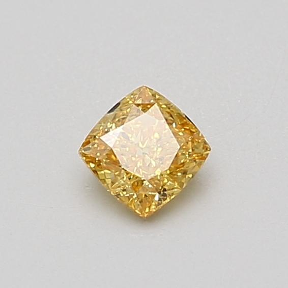 0.34 Ct. Fancy Vivid Yellow Cushion Lab Grown Diamond