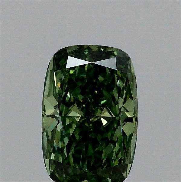 1.01 Ct. Fancy Vivid Green Cushion Lab Grown Diamond