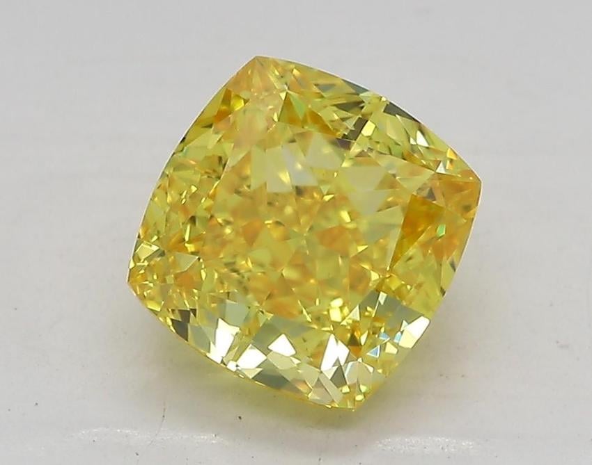 1.9 Ct. Fancy Vivid Yellow Cushion Lab Grown Diamond