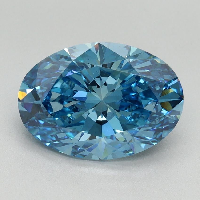 3.13 Ct. Fancy Vivid Blue Oval Lab Grown Diamond