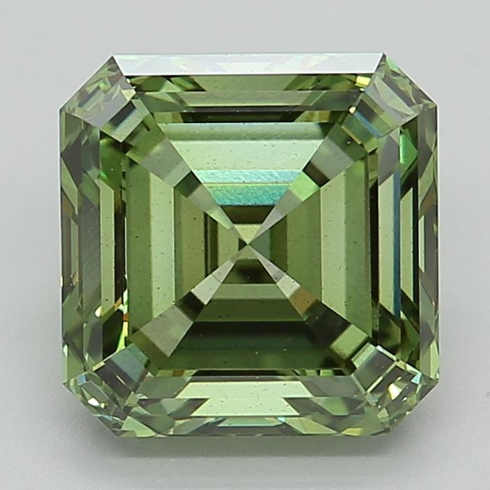 4.00 Ct. Fancy Vivid  Green Asscher Lab Grown Diamond