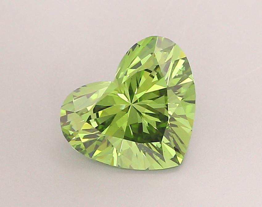 2.00 Ct. Fancy Vivid  Green Heart Lab Grown Diamond