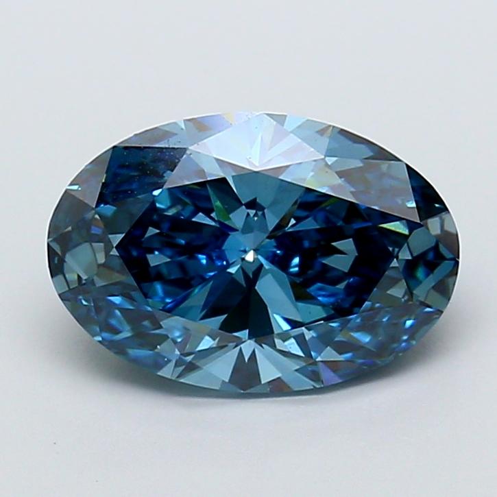 3.18 Ct. Fancy Vivid Blue Oval Lab Grown Diamond