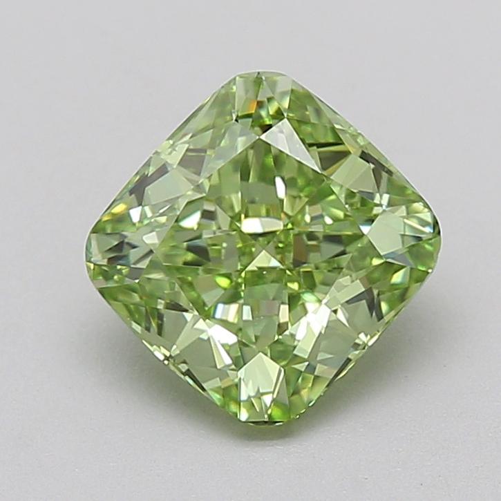 1.60 Ct. Fancy Vivid  Green Cushion Lab Grown Diamond