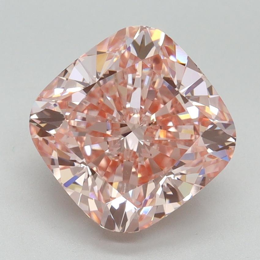 4.00 Ct. Fancy Vivid Pink Cushion Lab Grown Diamond